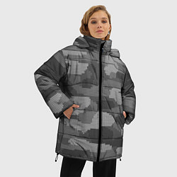Куртка зимняя женская ВЯЗАНЫЙ КАМУФЛЯЖ, цвет: 3D-черный — фото 2