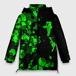 Куртка зимняя женская MINECRAFT CREEPER, цвет: 3D-черный