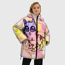 Куртка зимняя женская 44 Котенка пнг пилу, цвет: 3D-черный — фото 2