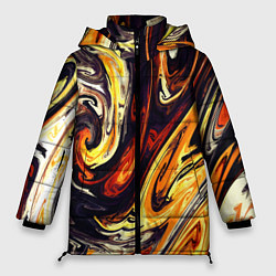 Куртка зимняя женская Красочный Хаос, цвет: 3D-черный