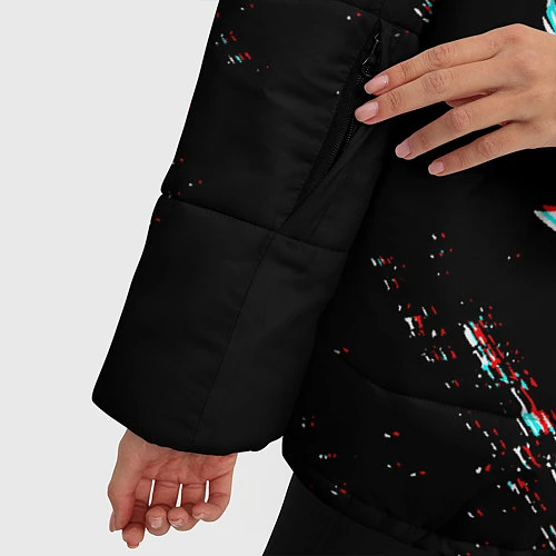 Женская зимняя куртка CYBERPUNK 2077 SAMURAI GLITCH / 3D-Светло-серый – фото 5