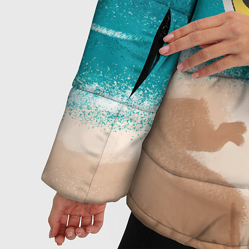 Женская зимняя куртка Медвежонок серфер / 3D-Светло-серый – фото 5