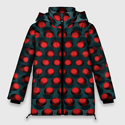 Куртка зимняя женская Раскалённый красный 3Д, цвет: 3D-черный