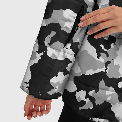 Женская зимняя куртка Камуфляж ЧБС / 3D-Светло-серый – фото 5