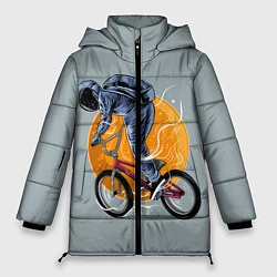 Куртка зимняя женская Космический велосипедист Z, цвет: 3D-светло-серый