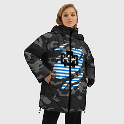 Куртка зимняя женская Рваный камуфляж ВДВ, цвет: 3D-черный — фото 2