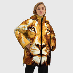 Куртка зимняя женская Взгляд льва, цвет: 3D-черный — фото 2