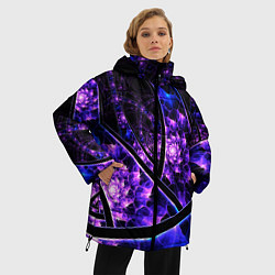 Куртка зимняя женская Фрактал линии, цвет: 3D-черный — фото 2
