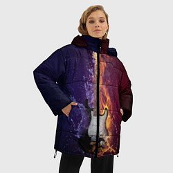 Куртка зимняя женская Гитара огня, цвет: 3D-черный — фото 2