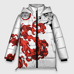 Куртка зимняя женская Клинок, рассекающий демонов, цвет: 3D-светло-серый