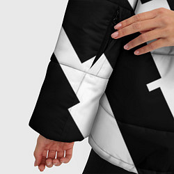 Куртка зимняя женская ГЕОМЕТРИЯ,АБСТРАКЦИЯ,ПОЛОСЫ, цвет: 3D-черный — фото 2