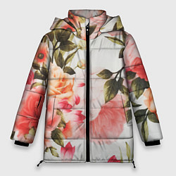Куртка зимняя женская Нежный букет, цвет: 3D-черный