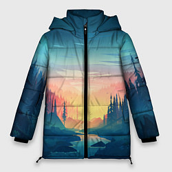 Куртка зимняя женская Природа, цвет: 3D-черный