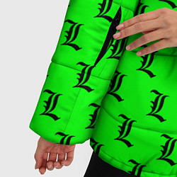 Куртка зимняя женская Эл паттерн зеленый, цвет: 3D-светло-серый — фото 2