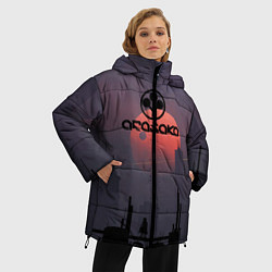Куртка зимняя женская Cyberpunk 2077 - Arasaka, цвет: 3D-черный — фото 2