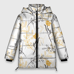 Куртка зимняя женская Рисованные Цветы, цвет: 3D-красный