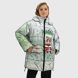Куртка зимняя женская Доктор Стоун новогодний, цвет: 3D-красный — фото 2