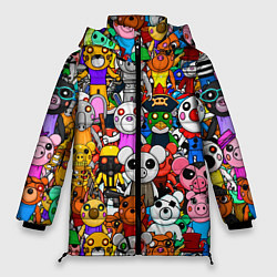 Куртка зимняя женская ROBLOX PIGGY, цвет: 3D-светло-серый