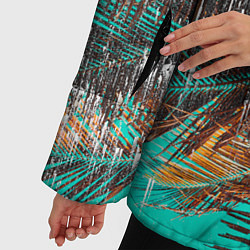 Куртка зимняя женская Palm glitch art, цвет: 3D-светло-серый — фото 2