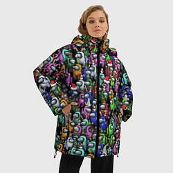 Куртка зимняя женская Among Us С Новым Годом!, цвет: 3D-красный — фото 2
