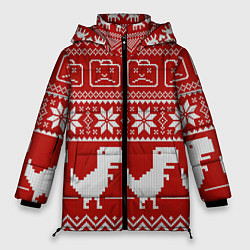 Куртка зимняя женская Вязаный рисунок, цвет: 3D-светло-серый