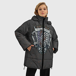 Куртка зимняя женская Атака на титанов, цвет: 3D-светло-серый — фото 2