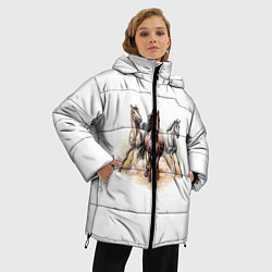 Куртка зимняя женская Лошади, цвет: 3D-черный — фото 2