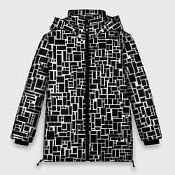 Куртка зимняя женская Геометрия ЧБ Black & white, цвет: 3D-черный