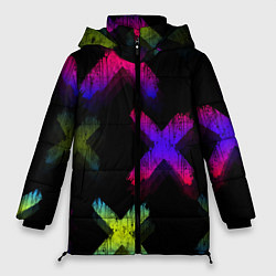 Куртка зимняя женская Крестики, цвет: 3D-черный
