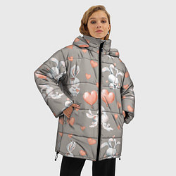 Куртка зимняя женская Влюбленные, цвет: 3D-светло-серый — фото 2