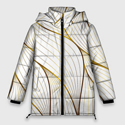 Куртка зимняя женская Белые лепестки, цвет: 3D-черный