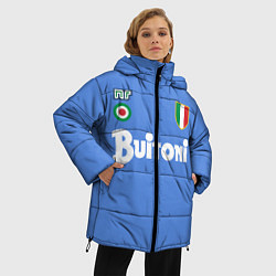 Куртка зимняя женская Диего Марадона Наполи Ретро, цвет: 3D-черный — фото 2
