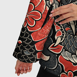 Куртка зимняя женская Самурай Якудза, драконы, цвет: 3D-красный — фото 2