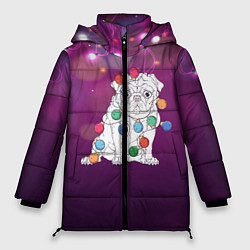 Куртка зимняя женская Мопс, цвет: 3D-черный