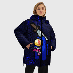Куртка зимняя женская Among Us Imposter Blue, цвет: 3D-черный — фото 2
