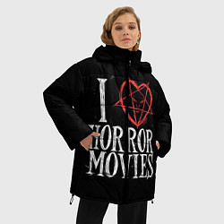 Куртка зимняя женская I Love Horror Movies, цвет: 3D-светло-серый — фото 2