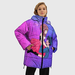Куртка зимняя женская Урарака Очако и Изуку Мидория, цвет: 3D-светло-серый — фото 2