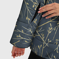 Куртка зимняя женская Веточки, цвет: 3D-светло-серый — фото 2