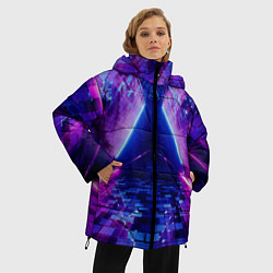 Куртка зимняя женская Неоновый туннель, цвет: 3D-черный — фото 2
