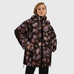 Куртка зимняя женская Кофейные зёрна, цвет: 3D-черный — фото 2
