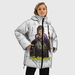 Куртка зимняя женская Киберпанк 2077, цвет: 3D-черный — фото 2