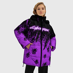 Куртка зимняя женская Cyberpunk neon, цвет: 3D-черный — фото 2