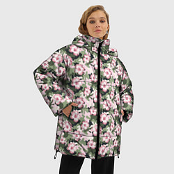 Куртка зимняя женская Камуфляж из цветов, цвет: 3D-черный — фото 2