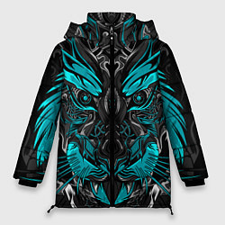 Куртка зимняя женская Абстракция тигр, цвет: 3D-черный