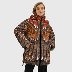 Куртка зимняя женская Оперение: орел, цвет: 3D-черный — фото 2