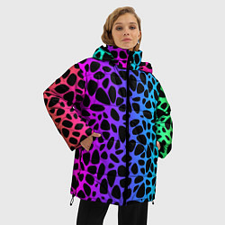 Куртка зимняя женская Неоновый градиент, цвет: 3D-черный — фото 2