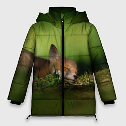 Куртка зимняя женская Сонный лисенок, цвет: 3D-черный