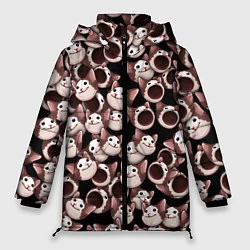 Куртка зимняя женская Popping cats, цвет: 3D-красный