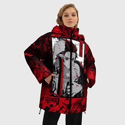 Куртка зимняя женская Клинок рассекающий демонов, цвет: 3D-черный — фото 2