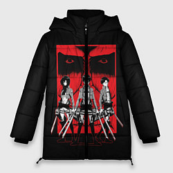 Куртка зимняя женская Атака Титанов, цвет: 3D-черный